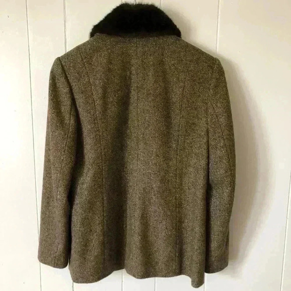 Talbots Women’s Zip Up Detachable Faux Collar Wool / Silk Blend Jacket Size 8 - Picture 7 of 8